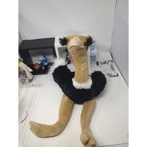 Fiesta Plush Ostrich Bird‎ Stuffed Black Soft Eyelashes Floppy Long Legs